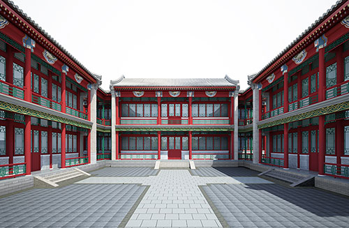 丰满北京四合院设计古建筑鸟瞰图展示